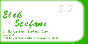 elek stefani business card